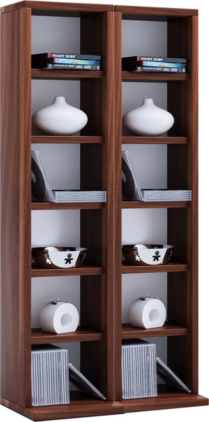 Armoire à compartiments pour armoire CD DVD Milano noyer