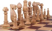 Oak schaakset - Opklapbaar Decoratieve Schaakbord met Schaakstukken - Koning 150mm - Schaakbord 650x325