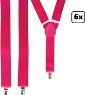 6x Bretel pink 35mm breed - Hamston Disco thema feest pride festival bretels fun broek roze party