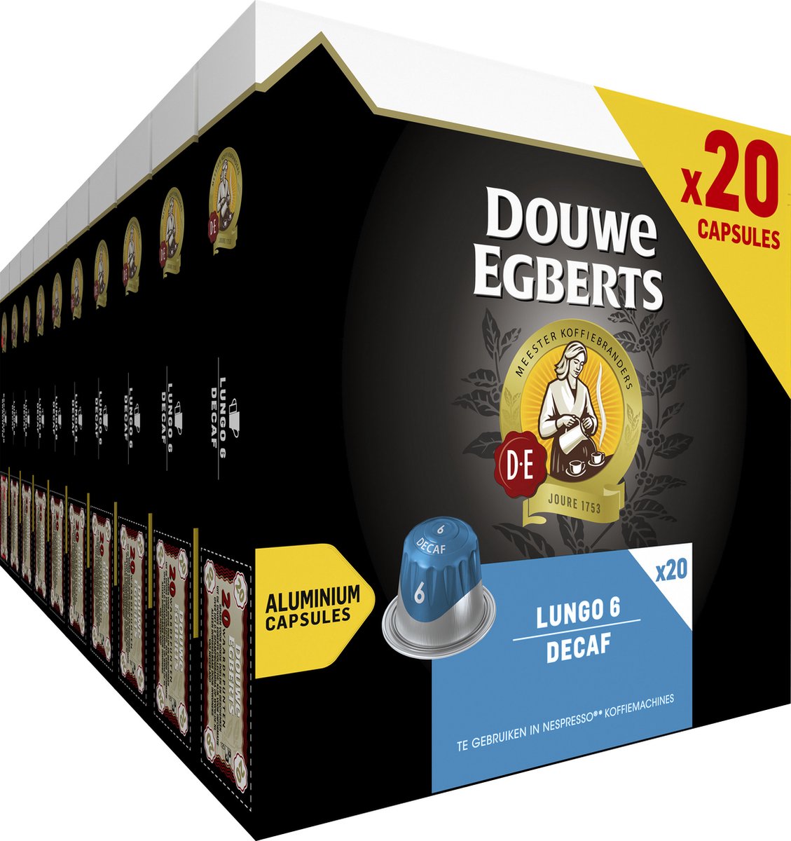 Douwe Egberts Lungo Decaf Koffiecups - Intensiteit 6/12 - 10 x 20 capsules - Douwe Egberts