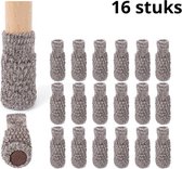 Stoelpoot beschermers - Stoelpoot sokken - Vloerbeschermer - Stoelpootdoppen - Khaki - 16 stuks