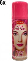 6x Haarspray roze 125 ml