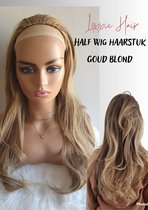 Hairextensions met clip - Hair extensions haarstuk - Clip In Extensions Clip In Extensions - Halve Pruik Dames - Goud Blond - Lang Stijl Haar - Krullen en Stijlen tot 180 graden - Half Wig- Wasbaar