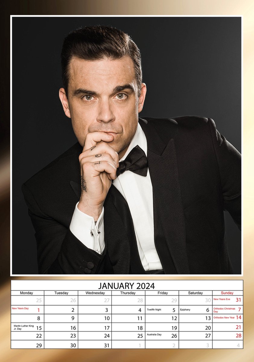 Robbie Williams Kalender 2024 A3