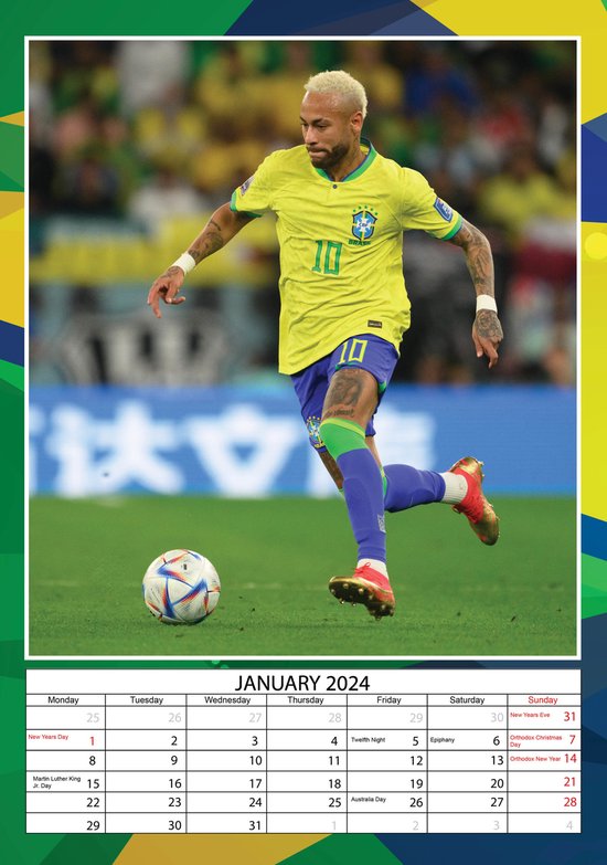 Calendrier Neymar 2024 A3 bol