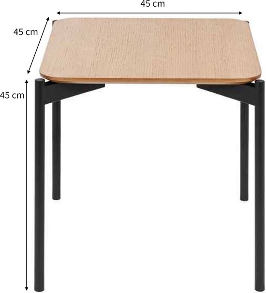 Bijzettafel 45x45 cm Toke Eik