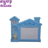 Happy Trendz® Magisch shrijfbord - Kleur Blauw - Game klok - Clock - Spel spelen - Magische schrijfbord - Huis model - Blauwe Kleur - Magisch schrijven - Super Cadeau