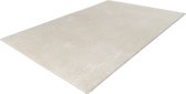 Lalee Glamour - vloerkleed - Velours - Velvet - Recycled karpet fraai tapis - effen tapijt maat 120x170 ivoor gebroken wit creme