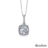 OZ Jewels Zilveren Ketting met 3.00 Karaat Diamant Vierkan - Accessoires - Liefdessieraden - - Damesketting - Valentijnsdag - Cadeau - Moederdag - Ketting Meisje - Sieraden Dames - In mooie geschenkverpakking