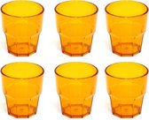 Set kunststof waterglazen, inhoud 30 cl. Ze zijn ideaal voor drankjes of longdrinks, Vaatwasmachinebestendig, Made in Italy, Stapelbaar, Linea Unglassy, ​​​​Gele kleur