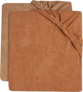 Jollein - Aankleedkussenhoes Badstof 50x70cm - Zachte Hoes Baby Aankleedkussen - Caramel/Biscuit - 2 Stuks