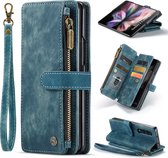 CaseMe Geschikt Voor Samsung Galaxy Z Fold 3 wallet hoesje - Blauw
