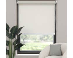 Dutchblinds Rolgordijn - lichtdoorlatend - Parel Wit - 125x190cm - Raamdecoratie op maat