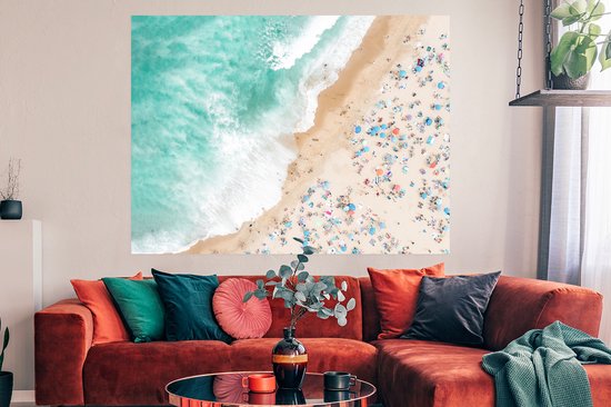 Poster Mer - Plage - Parasols - Eté - 160x120 cm XXL