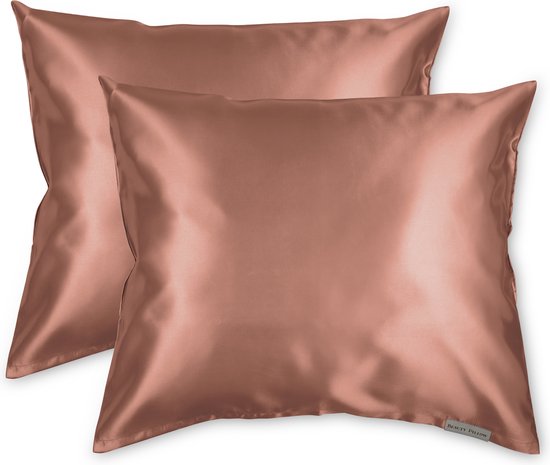 Beauty Pillow Original - Satijnen Kussenslopen - Voordeelset - Duo Pack - Terracotta - 60x70 cm