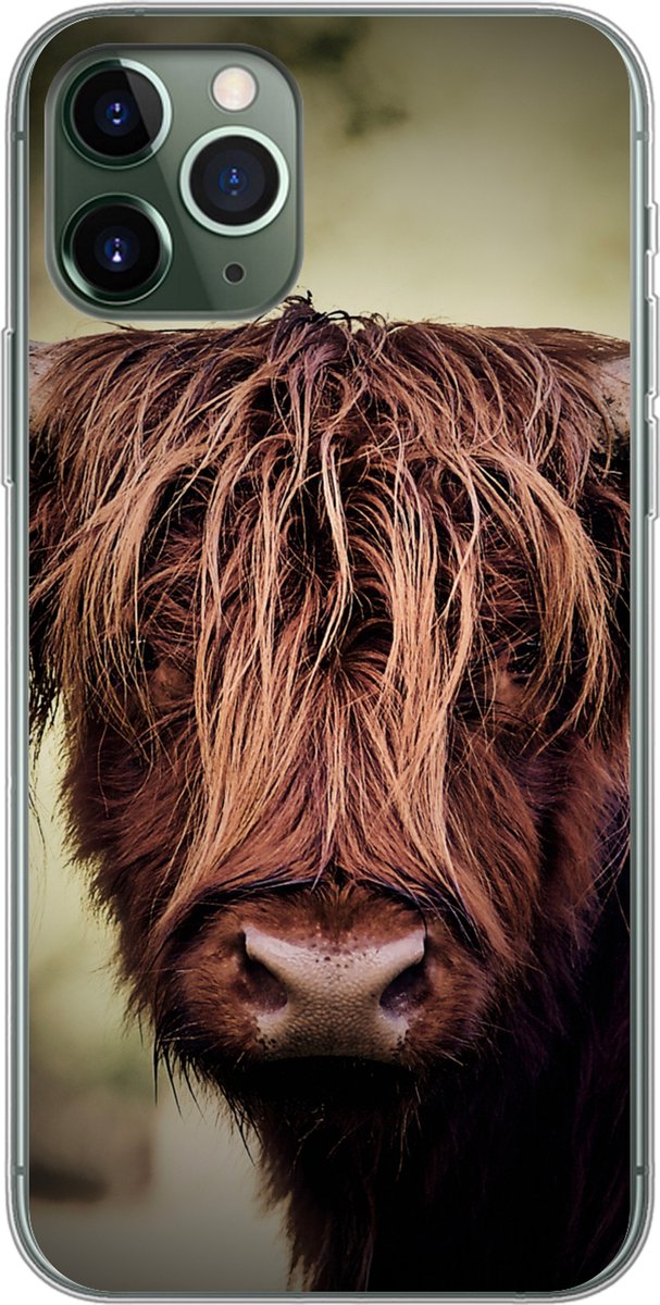 Telefoonhoesje Geschikt voor iPhone 11 Pro hoesje - Schotse hooglander - Licht - Portret - Natuur - Siliconen Telefoonhoesje Telefoonhoesje