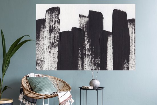 Stickers muraux - Film autocollant - Peinture - Abstrait - Zwart - Wit - 120x80 cm - Film adhésif - Stickers muraux chambre d'enfant - Papier peint autocollant - Papier peint autocollant - Film autocollant