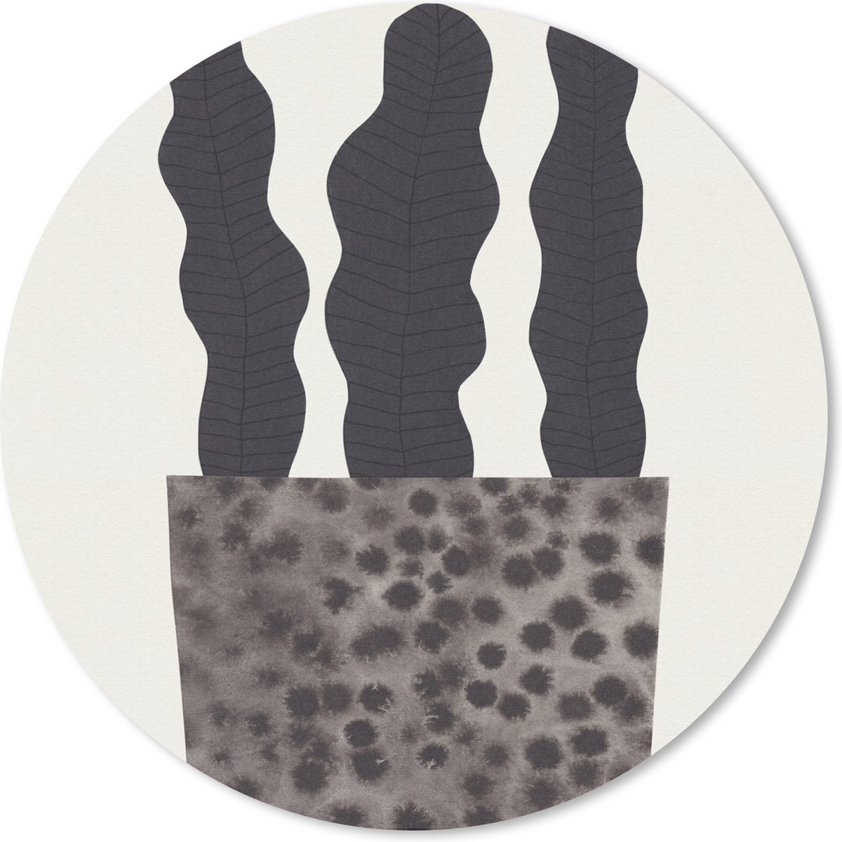 Muismat rond 30x30 cm - Mousepad Vaas - Planten - Bloemen - Pastel - Ronde muismatten