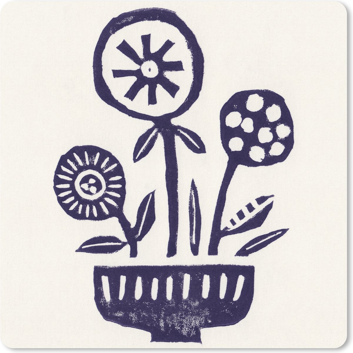 Muismat XXL 50x50 cm - Bureau onderlegger - Bureau mat Bloemen - Planten - Vaas - Abstract - Bureaumat - Gaming mousepad xl - Bureaulegger groot - Computer deskmat