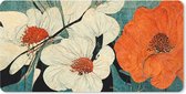 Bureauonderlegger - Bloemen - Planten - Vintage - Azië - Oranje - 60x30 - Muismat