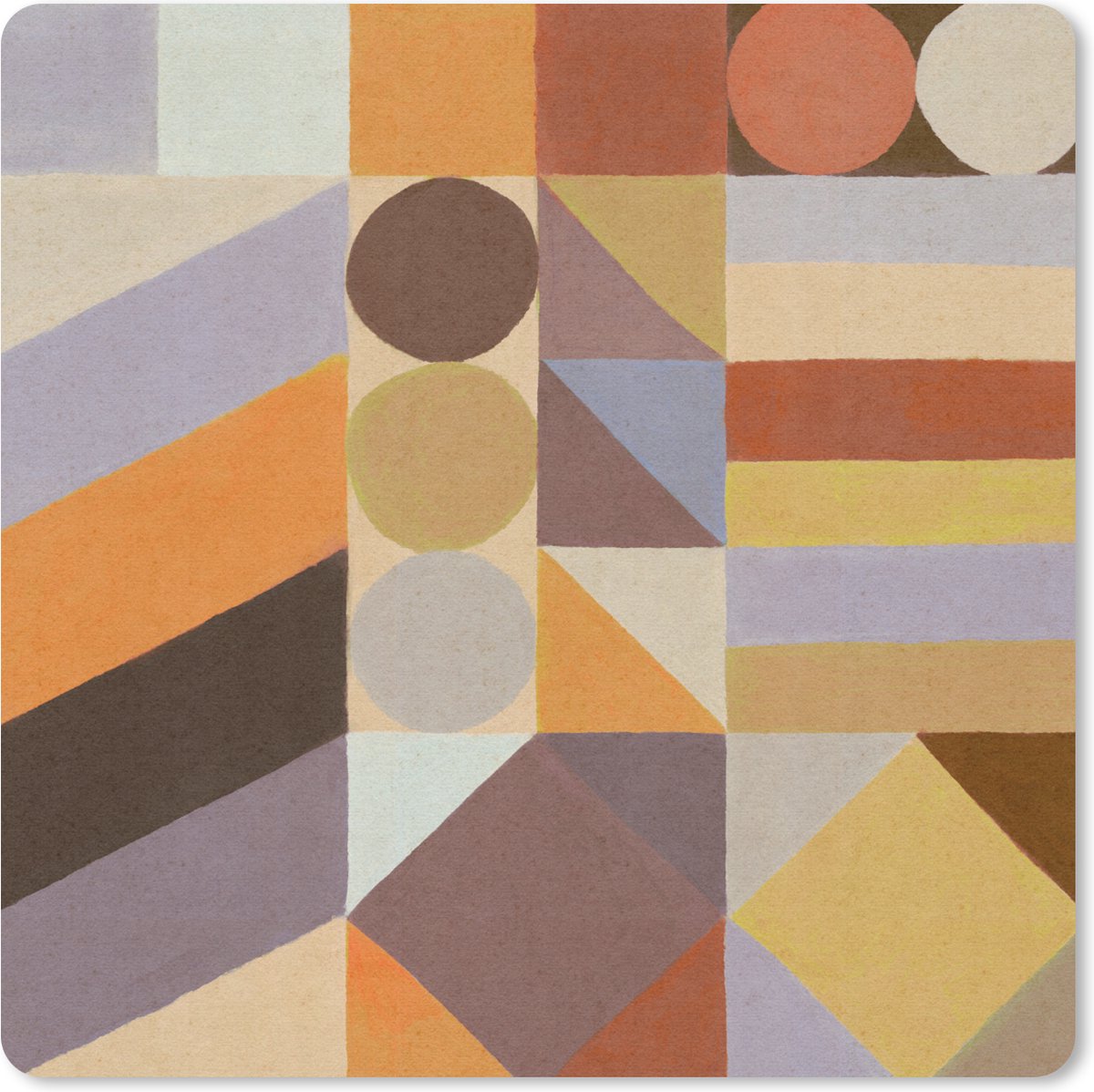 Muismat 30x30 cm - Mousepad Geometrie - Vormen - Kleuren - Pastel - Muismatten