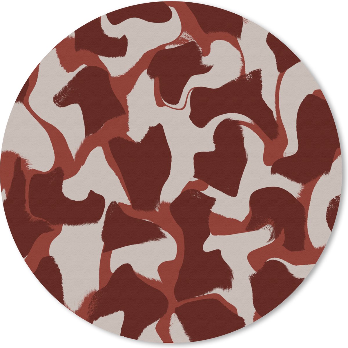 Muismat rond 50x50 cm - Mousepad Abstract - Bruin - Kleuren - Pastel - Ronde muismatten