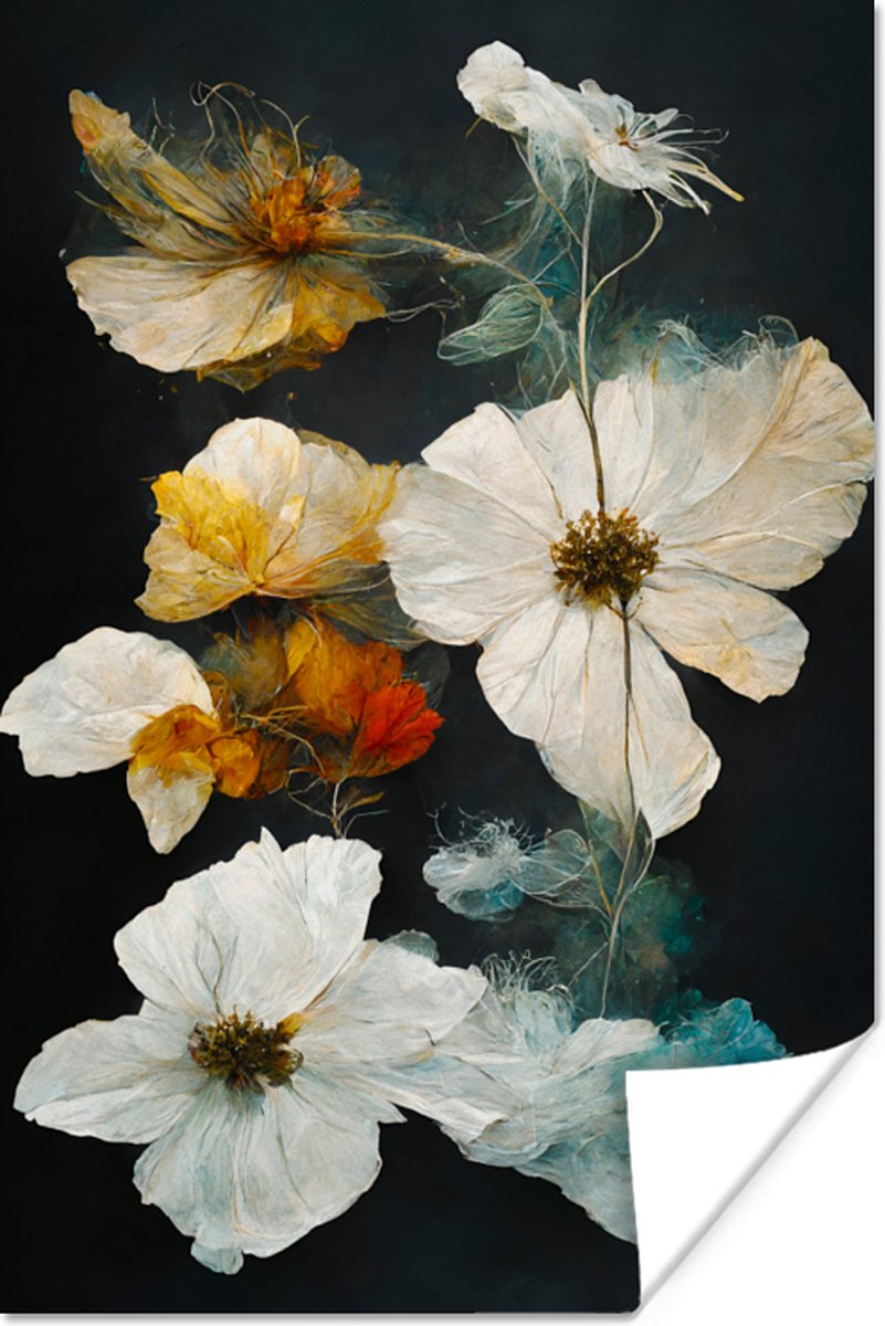 Bloemen - Planten - Zwart - Wit