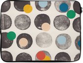 Laptophoes 15.6 inch - Kleuren - Abstract - Cirkels - Pastel - Laptop sleeve - Binnenmaat 39,5x29,5 cm - Zwarte achterkant