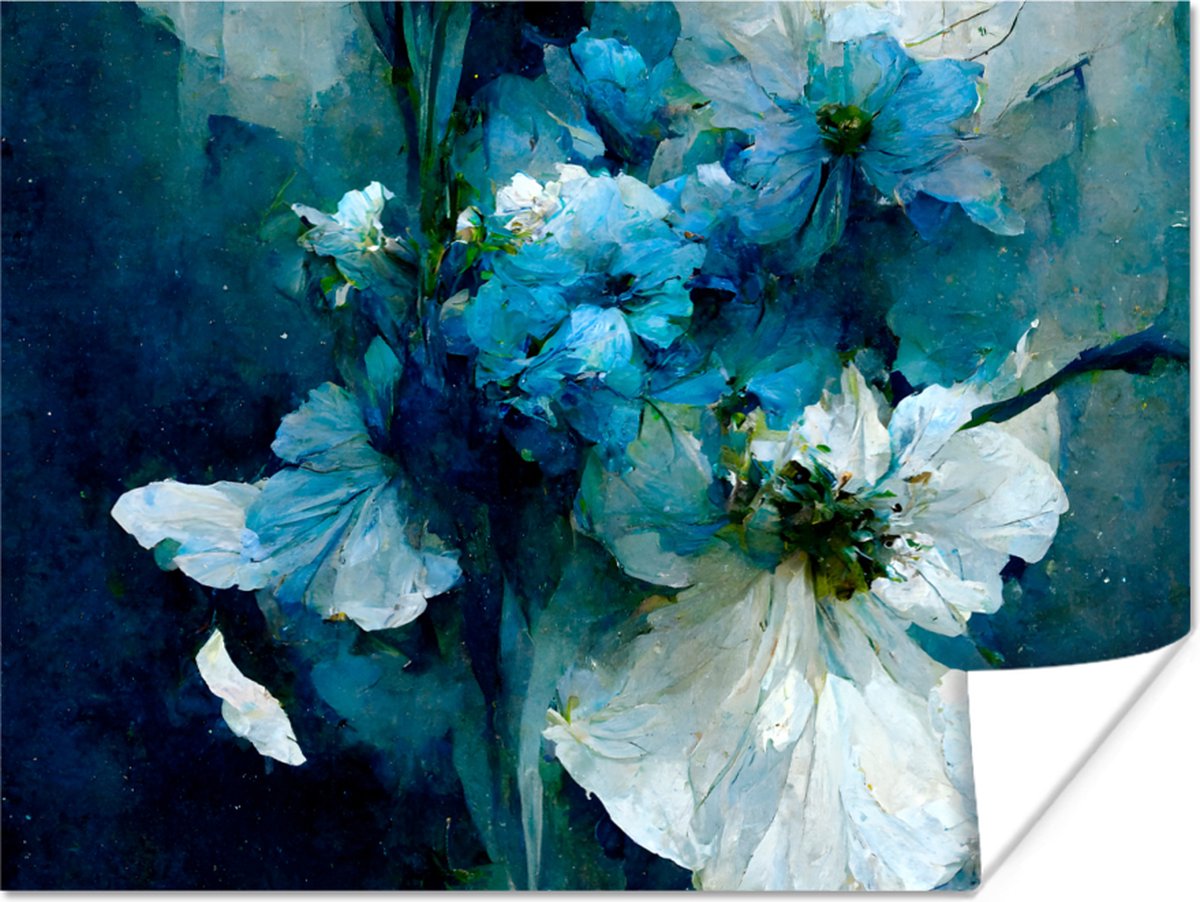 Bloemen - Boeket - Verf - Blauw