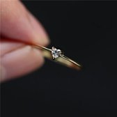 Ring Stone Heart - Hartjes ring - Zirkonia 5A - zilver - 18k goud - Cadeautje voor haar - Diamanten ring - Fijne Ring -