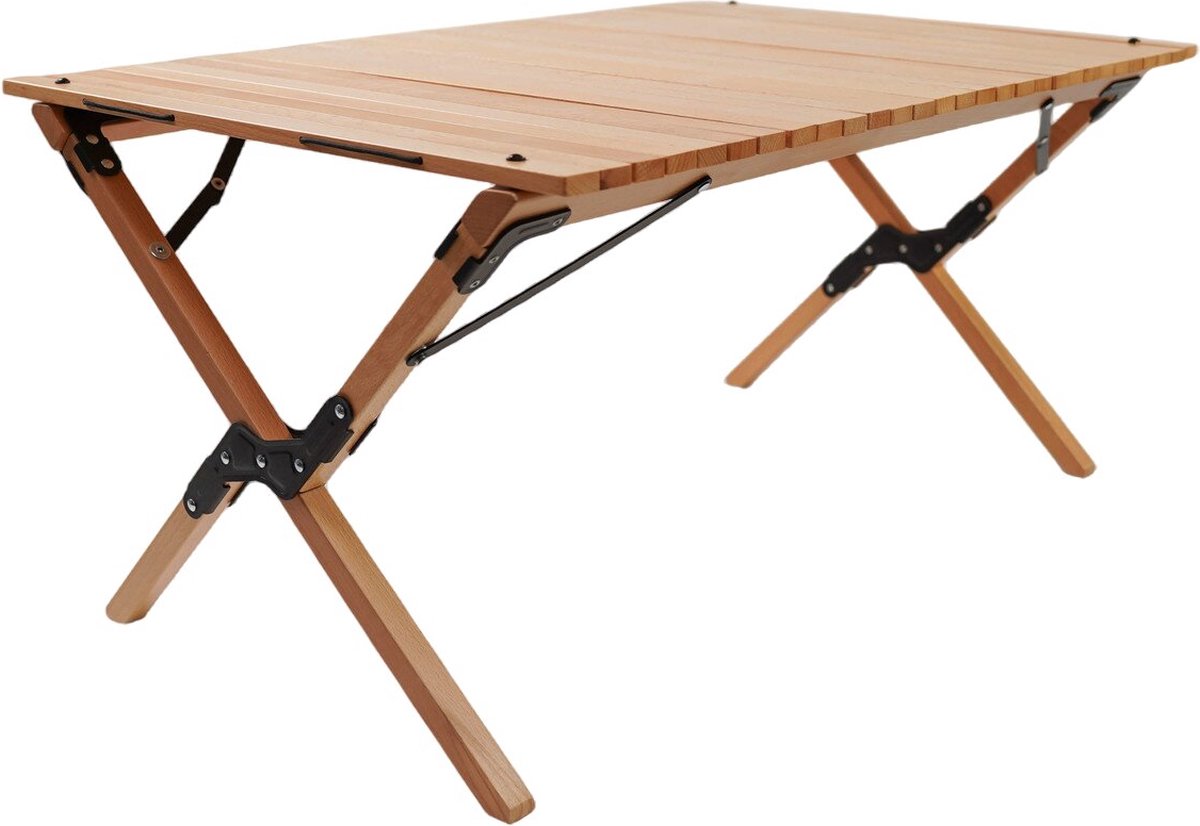 Campingroltafel Tuin Klaptafel - Opvouwbare lamellentafel groot hout 90x60