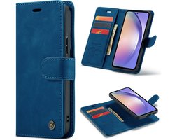Casemania Hoesje Geschikt voor Google Pixel 7A - Navy Blue - 2 in 1 Magnetic Book Case