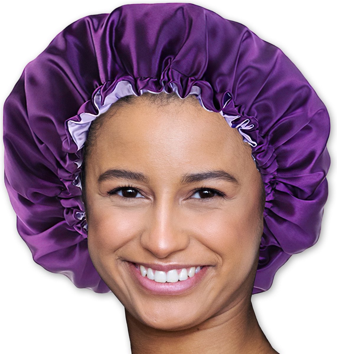 Paarse Satijnen Slaapmuts AfricanFabs® / Hair Bonnet / Haar bonnet van Satijn / Satin bonnet / Afro nachtmuts voor slapen