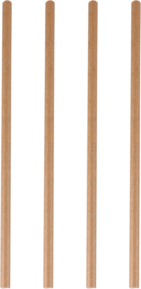 DEPA® Rietje - milkshakerietje - papier - 250mm - dispenserdoos - bruin - 100 stuks