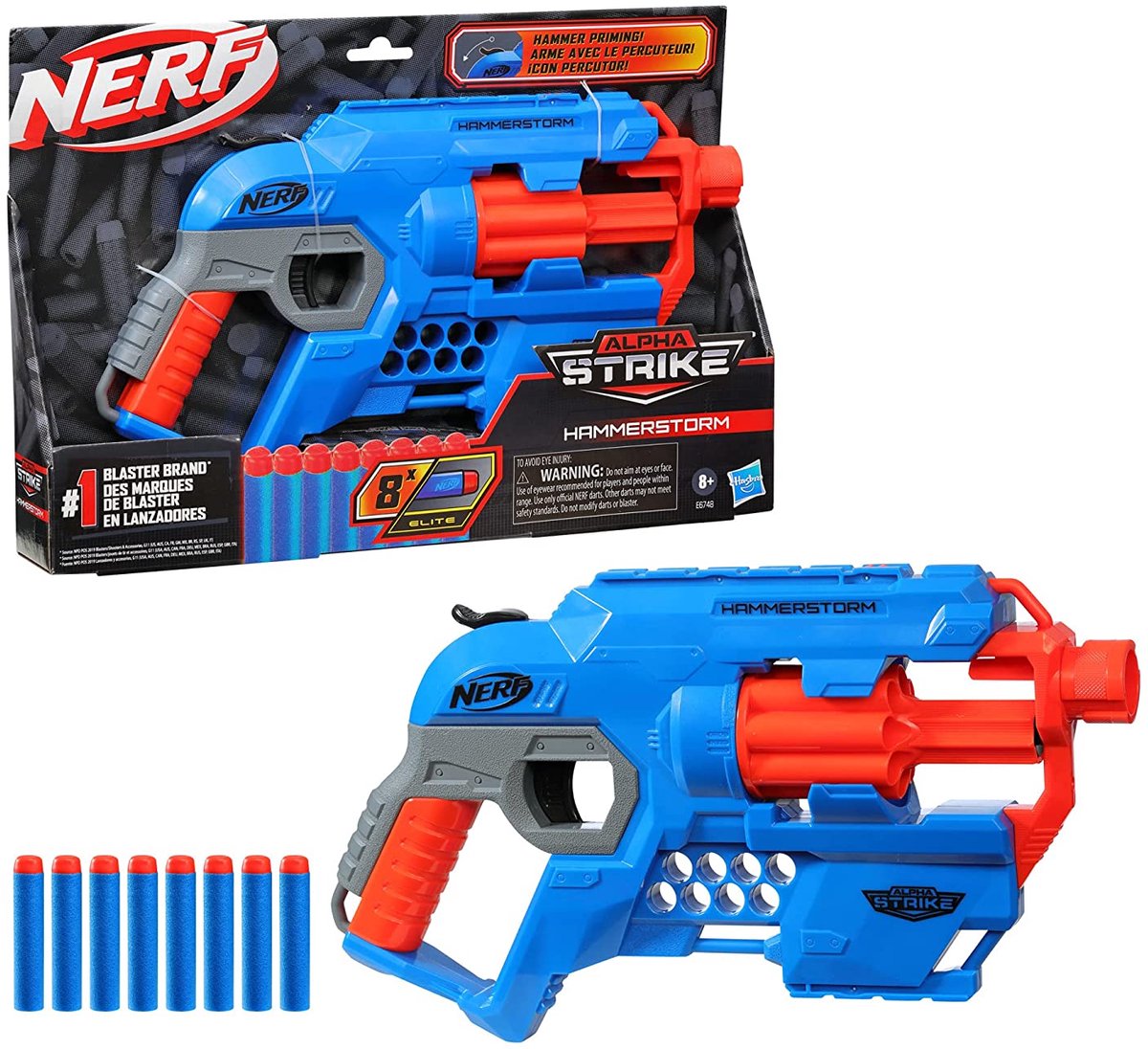 Bol.com NERF Alpha Strike Hammerstorm 8x elite pijltjes - blauw - Sinterklaas Cadeau - Schoencadeautjes Sinterklaas aanbieding