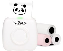 foto van Crafts&Co Mini Pocket Printer - Sticker Printer - Mobiele Fotoprinter - Thermische Printer - Wit