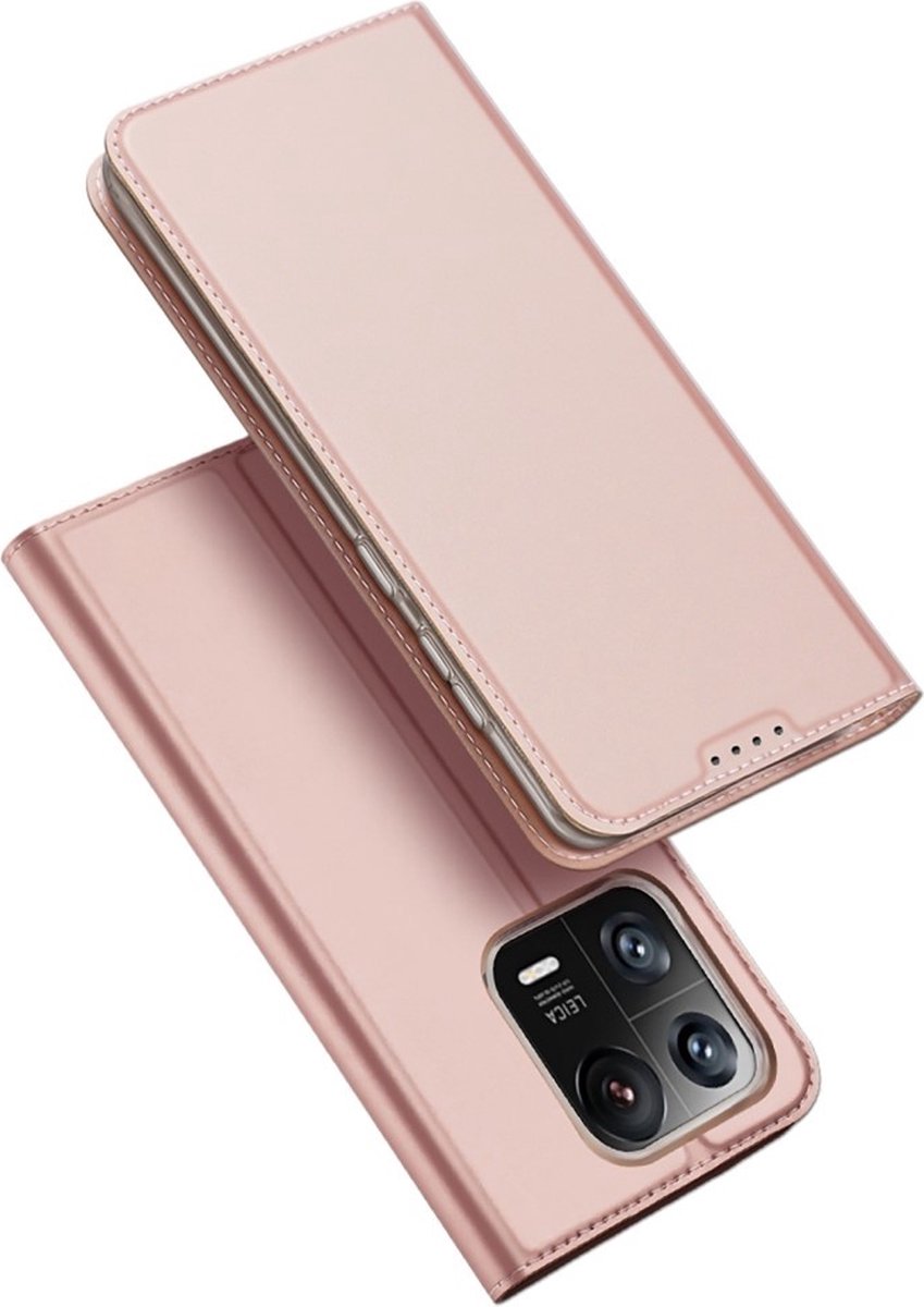 Dux Ducis - Geschikt voor Xiaomi 13 Pro - Slim bookcase hoesje - Rose Goud