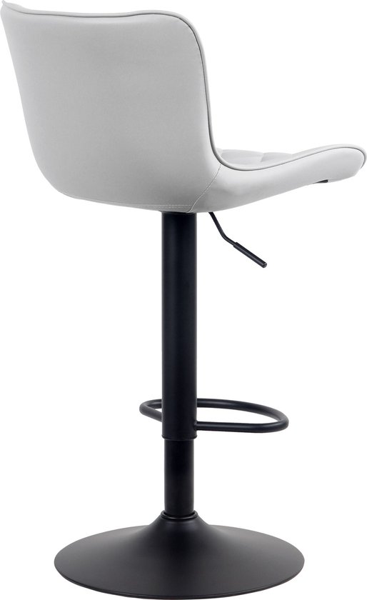 Tabouret de bar CLP Emma / Avec dossier - Avec repose-pieds - Réglable - Similicuir blanc