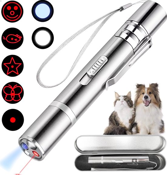 Laserpen Kattenspeeltjes met 5 Laserpatronen UV Licht en Zaklamp