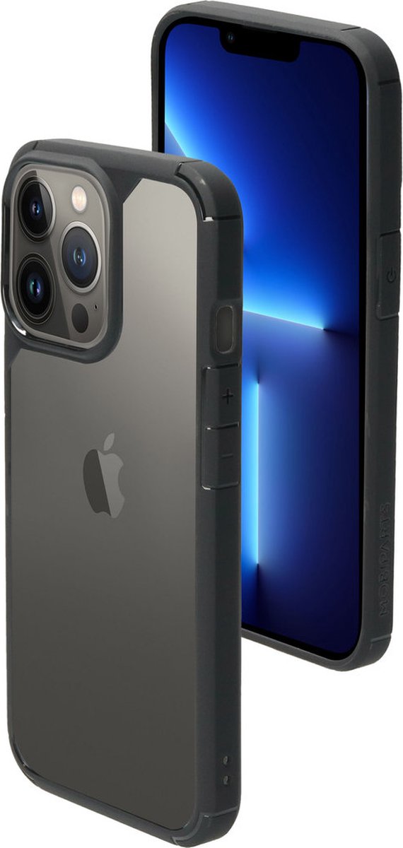 Mobiparts Rugged Clear Case geschikt voor Apple iPhone 13 Pro - Zwart Transparant