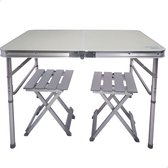 Table set with 2 chairs Aktive Foldable Camping