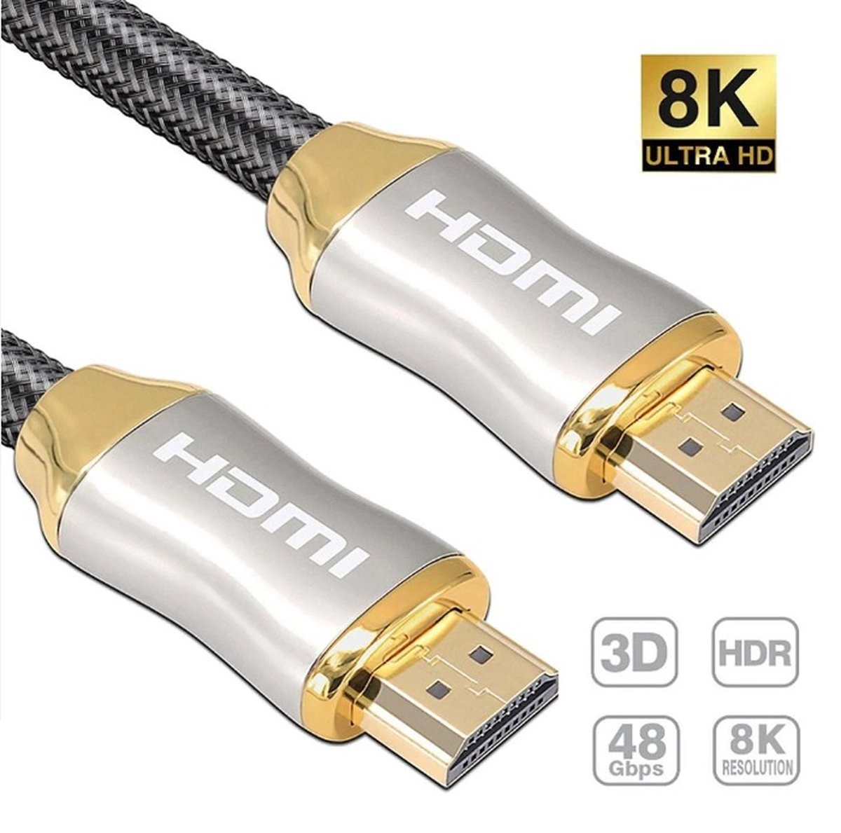 8K 60Hz - 2.1 Hdmi Kabel - Gold Plated - Ultra High Speed - 3 Meter - 4K 120 Hz - Ps5 - Xbox - Tv