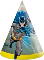 Procos - Dc Comics - Batman - Super-héros - Chapeaux de fête - Chapeaux de fête - Chapeaux pointus - Carton - 6 Pièces - Fête d'enfant - Anniversaire.