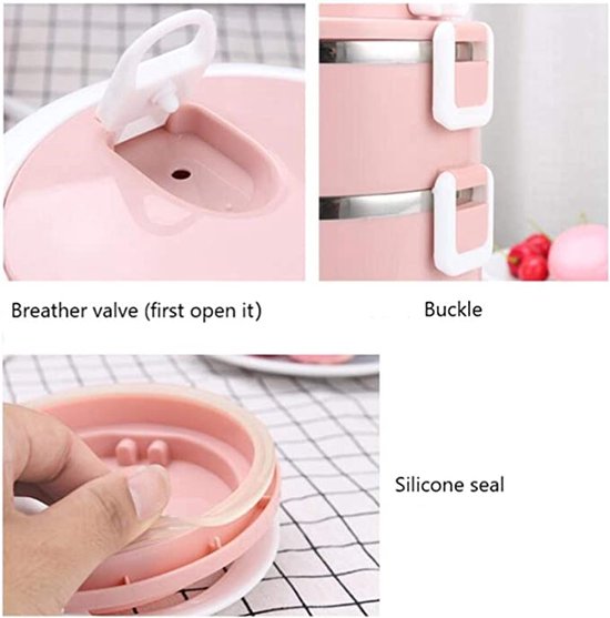 Lille Home 950 ml thermosfles, vacuüm geïsoleerde stapelbare roestvrijstalen thermische lunch-/snackbox, 2-laags bento/voedselcontainer met lunchtas (blauw Lille Home 950 ml thermosfles, vacuüm geïsoleerde stapelbare roestvrijstalen thermische lunch-/snackbox, 2-laags bento/voedselcontainer met lunchtas (blauw