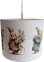 Hanglamp konijnen - lampen - Spring collectie - babykamer - kinderkamer - excl. lichtbron - met pendel - 30x24 cm