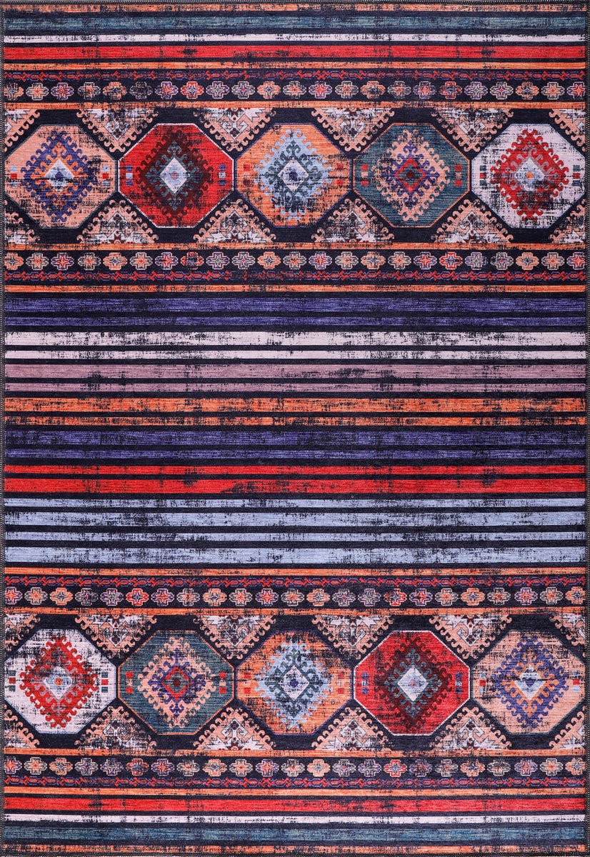 NETLINE HOME - Vloerkleed | Wasbaar Vloerkleed | Antislip | Wasbaar Tapijt voor Keuken, Slaapkamer, Hal, Woonkamer | Vloerkleed Oosters Design Tapijt | Laagpolig(120X180)