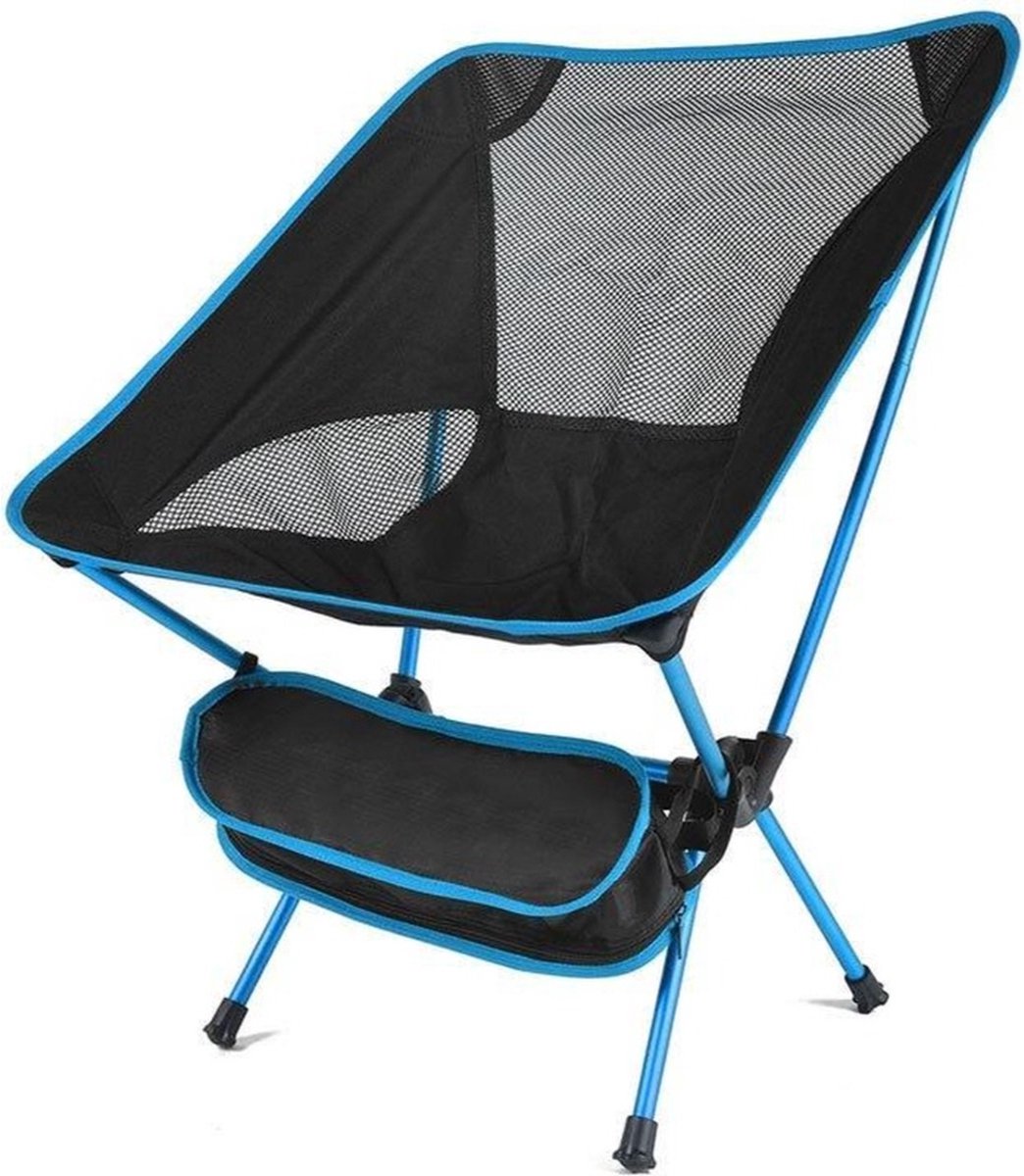 RAMBUX® - Strandstoel - Campingstoel - Licht Blauw - Strand & Camping - Kampeerstoel Compact Opvouwbaar & Lichtgewicht - Vouwstoel met Opbergtas