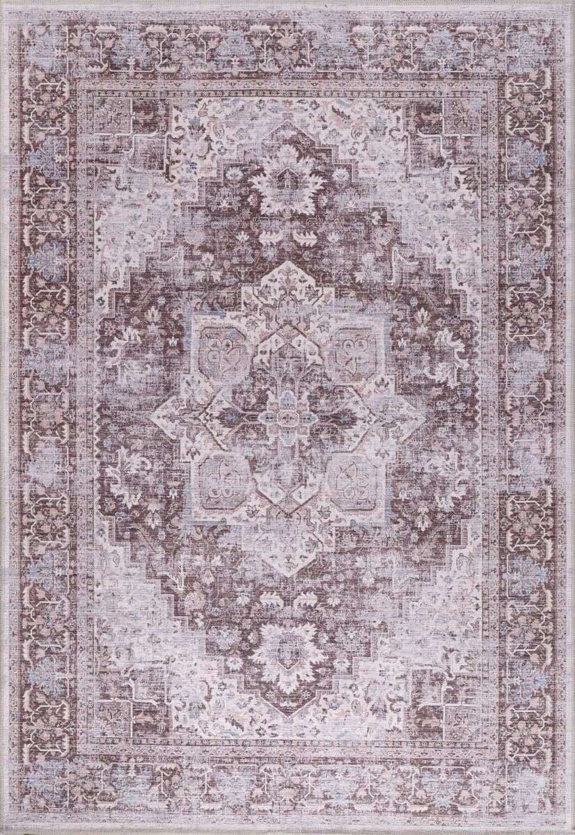 NETLINE HOME - Vloerkleed | Wasbaar Vloerkleed | Antislip | Wasbaar Tapijt voor Keuken, Slaapkamer, Hal, Woonkamer | Vloerkleed Oosters Design Tapijt | Laagpolig(80X150)