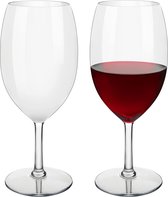 Onbreekbaar Tritan plastic wijnglazen, rode wijnglazen, glazen voor op de camping, BPA-vrij, 570 ml plastic kopjes, set van 2