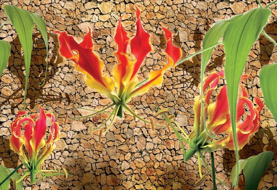 Papier peint Fleurs Floral | XXXL - 416 cm x 254 cm | Polaire 130g / m2